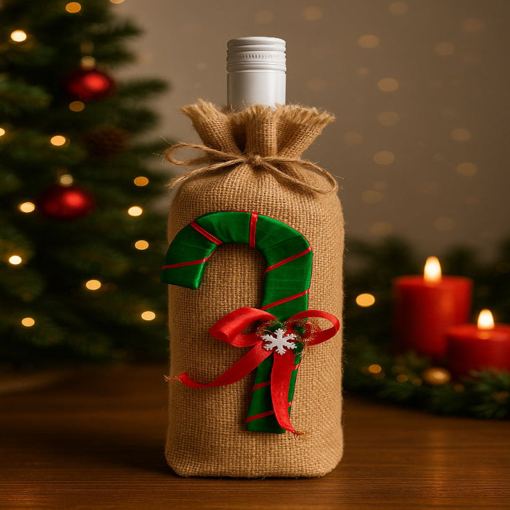 Botellero Navideño Bastón de Caramelo Promoción