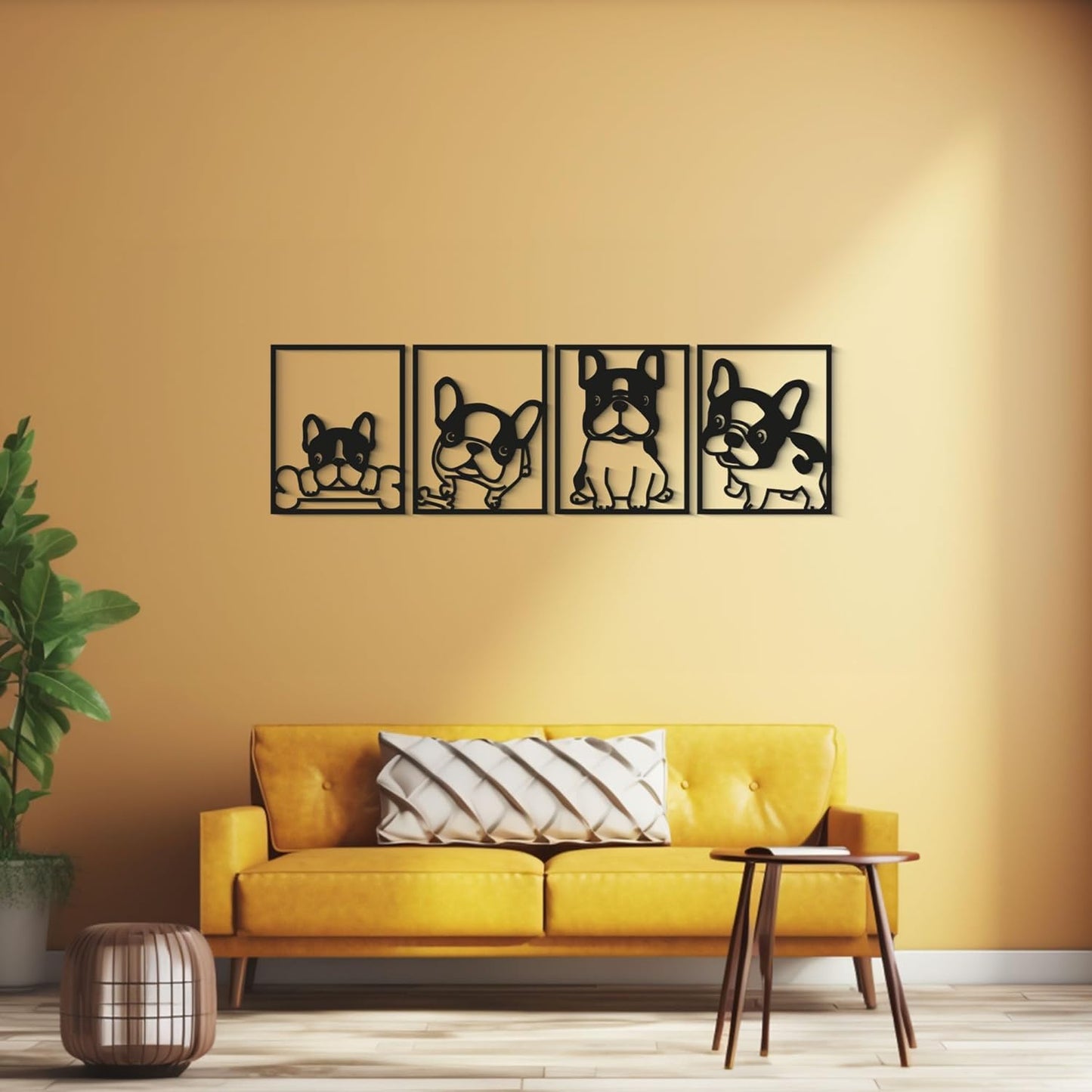 Aplique de pared Perros Pug