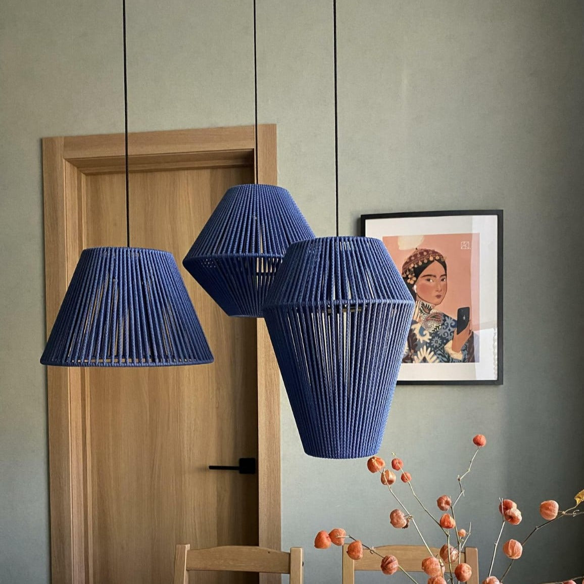 Lámpara de techo artesanal, Lámpara de techo en fique, Lampara en hilo,  Lámpara para sala, Lámpara para habitación, Lámpara de colección, Lámpara  de moda, Lámpara decorativa – Blue_art