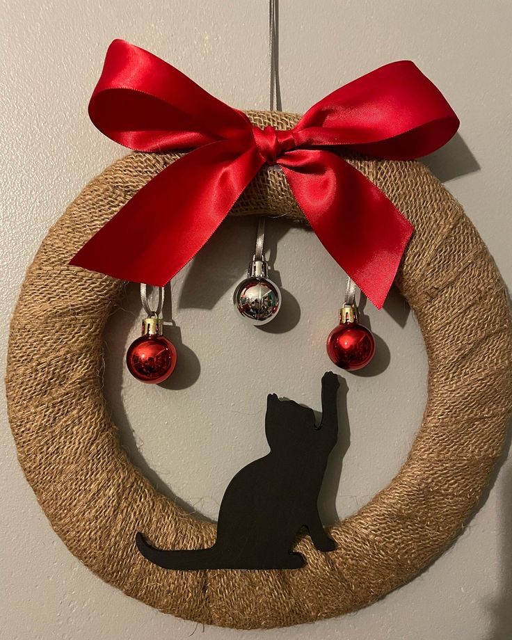 Coronas de mascotas Navideñas para puerta