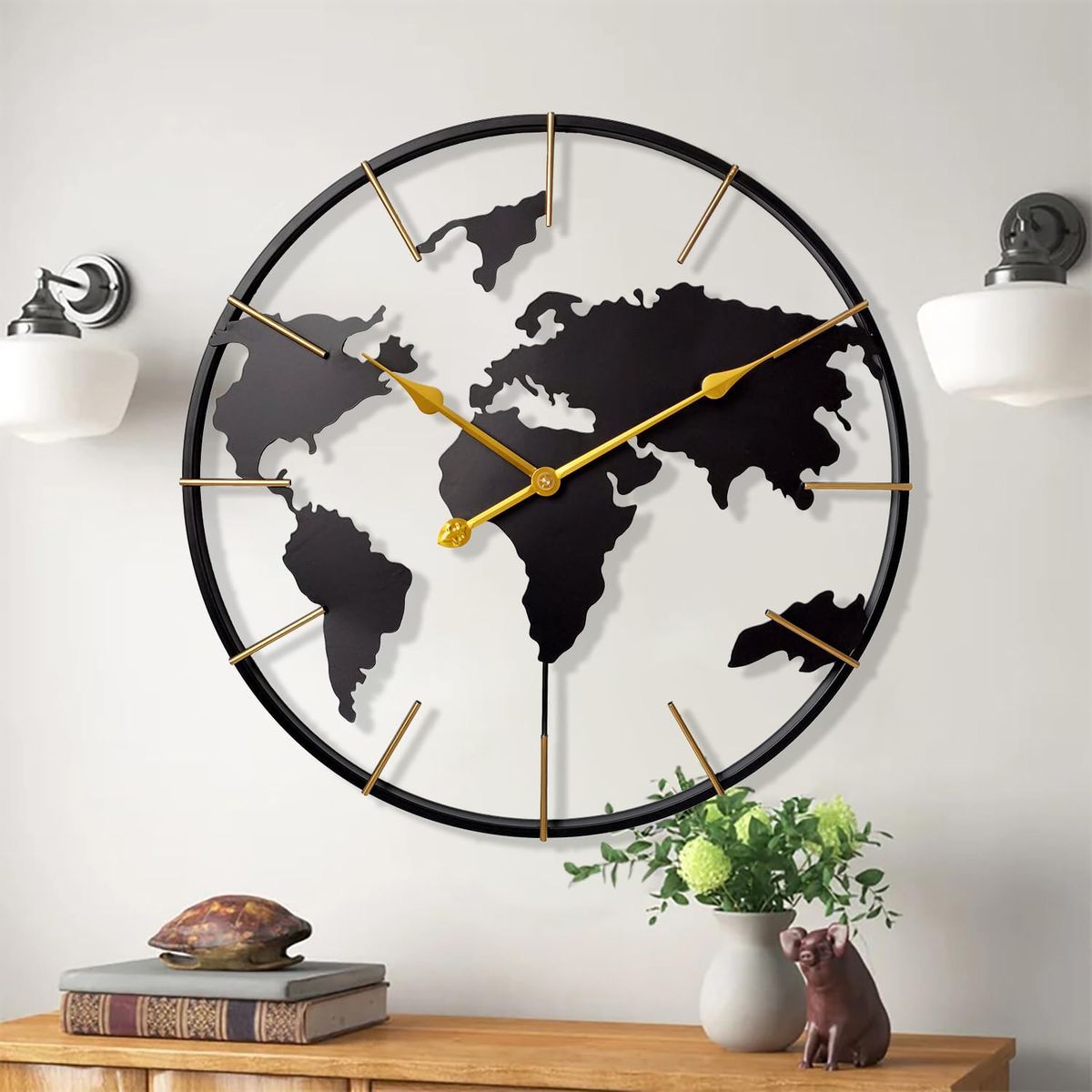 Reloj de pared Ora negro