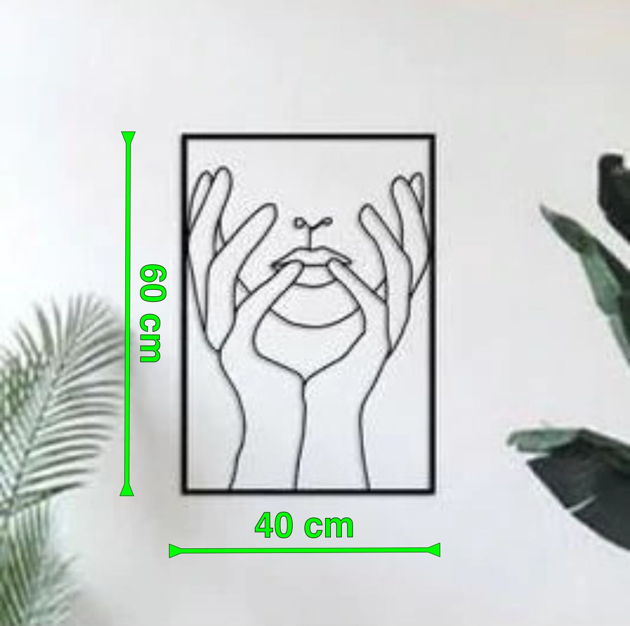 Aplique de pared manos en rostro