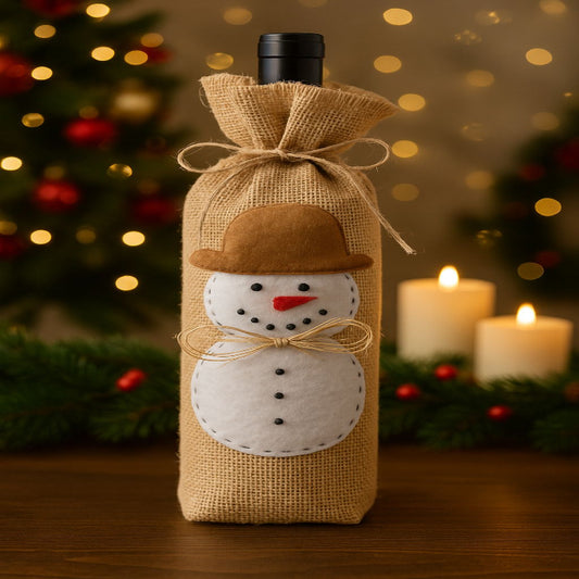 Botellero Navideño Muñeco de Nieve Café Promoción