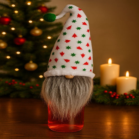 Gorro Navideño para Vino Papá Noel Blanco Promoción