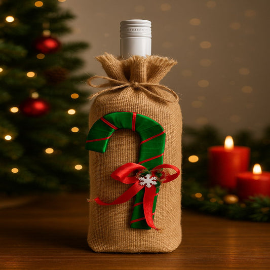 Botellero Navideño Bastón de Caramelo Promoción