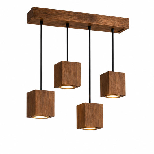 Lámpara de madera Cubos