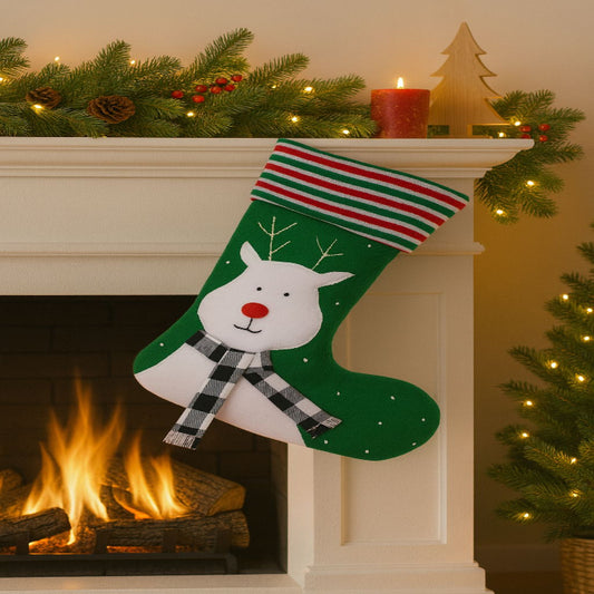 Bota Navideña Reno Blanco Promoción