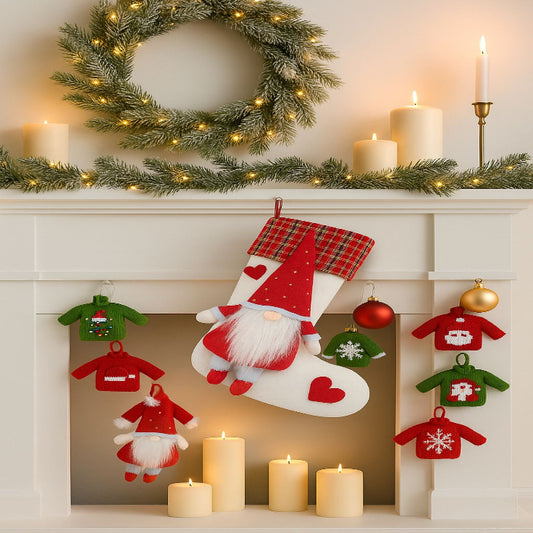 Bota Navideña Gnomo Amoroso Blanco Promoción