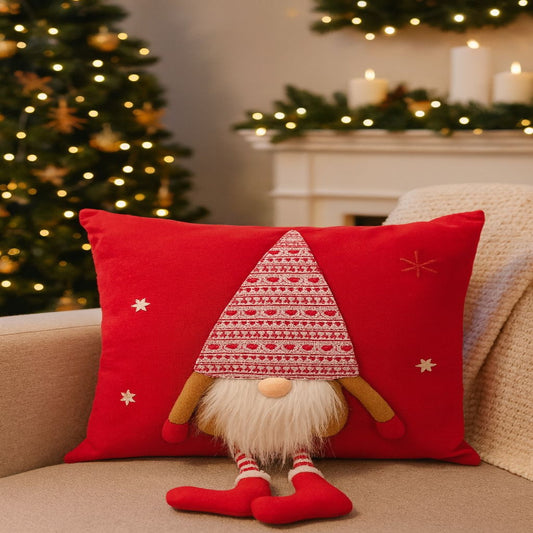Cojín Navideño Gnomo Rojo Promoción