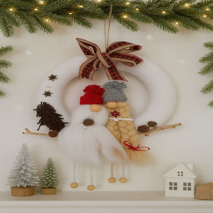 Corona Navideña Gnomos