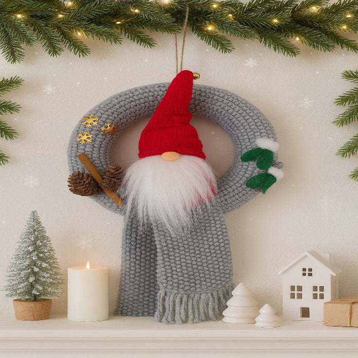 Corona Navideña Gnomo