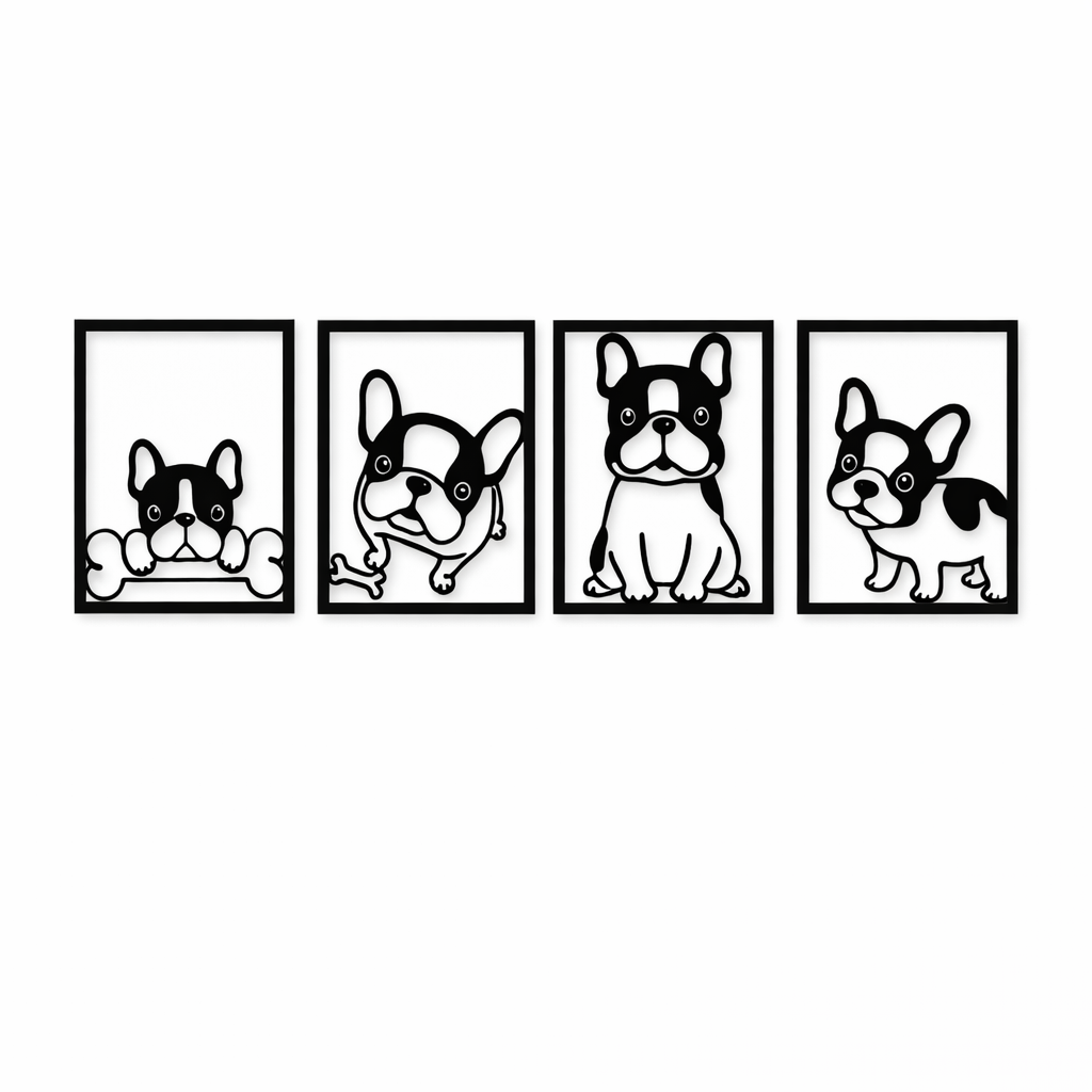 Aplique de pared Perros Pug