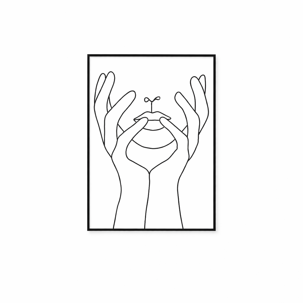 Aplique de pared manos en rostro